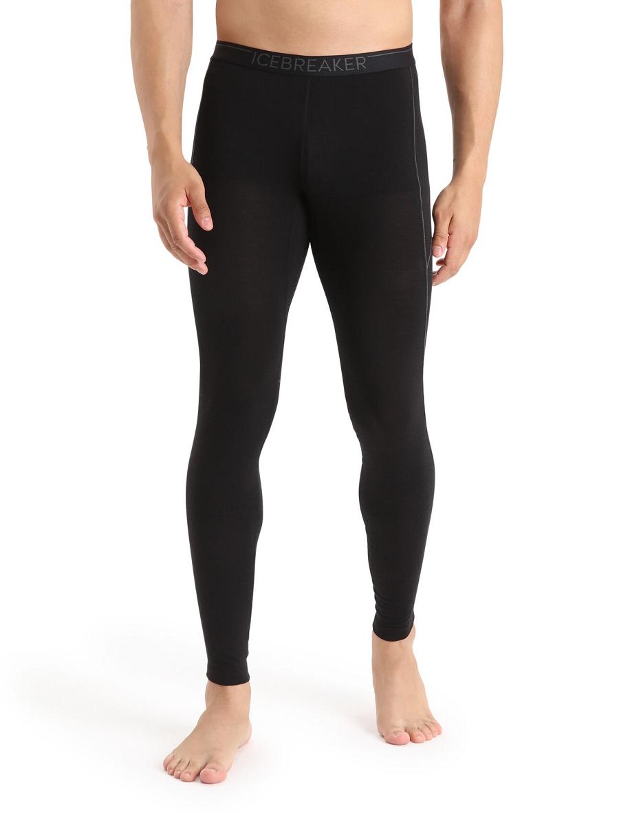 Icebreaker BodyfitZone™ Merino 150 Zone Thermal Férfi Leggings Fekete | HU 1140ZUTG